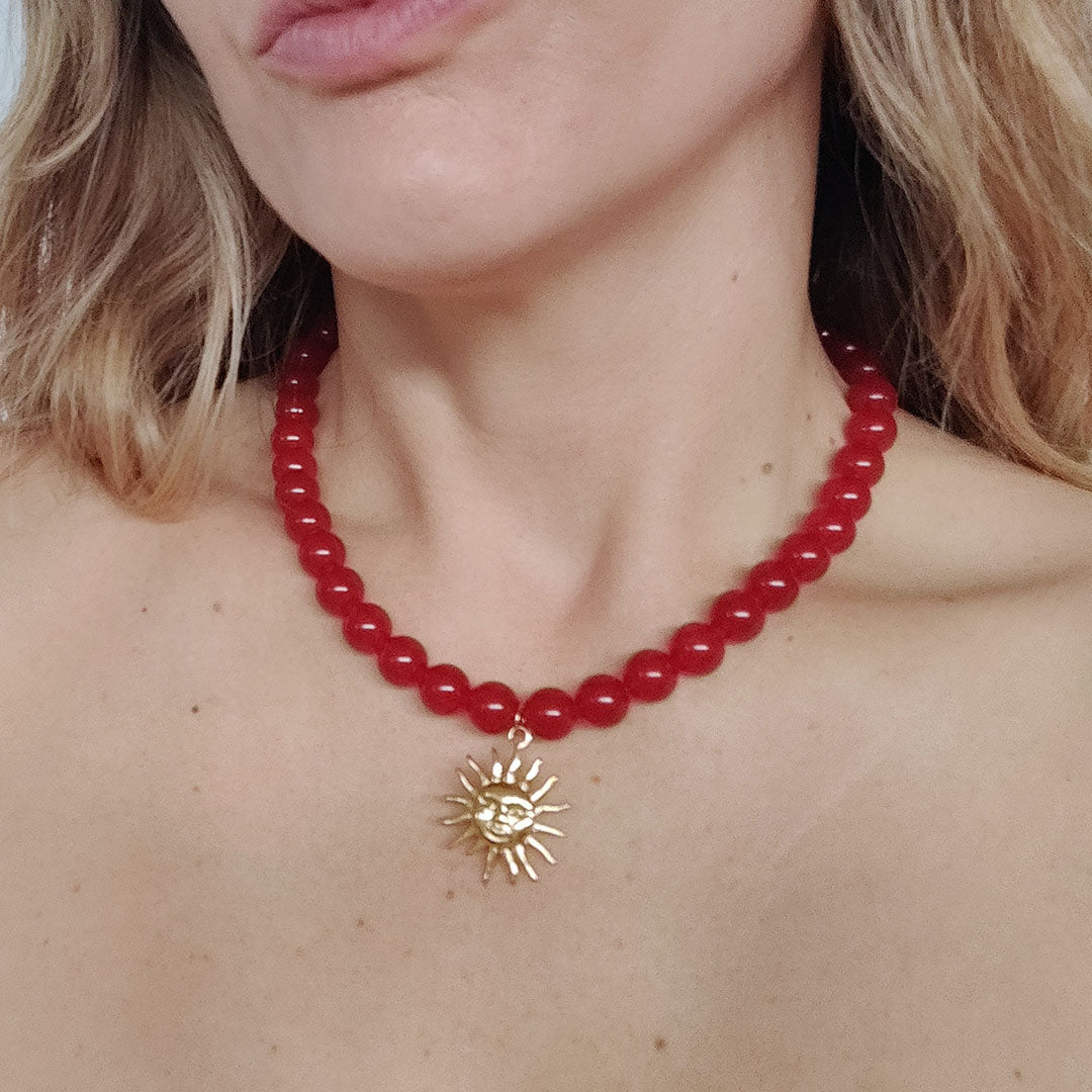 The Sol Necklace - Red Carnelian
