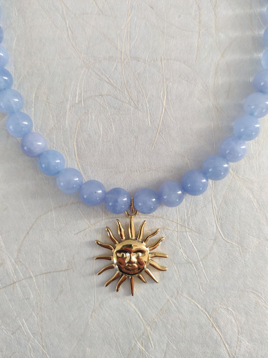 The Sol Necklace - Aquamarine