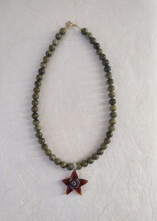 The Orbit Necklace - Olive