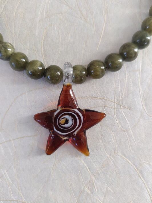 The Orbit Necklace - Olive