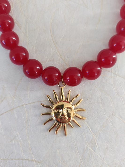 The Sol Necklace - Red Carnelian