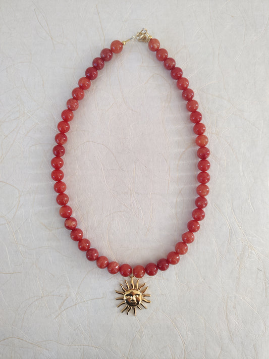 The Sol Necklace - Red Chalcedony