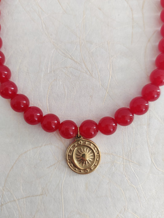 The Sky Necklace - Red Carnelian