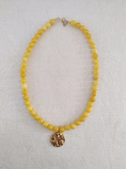The Lunar Necklace - Yellow Chalcedony