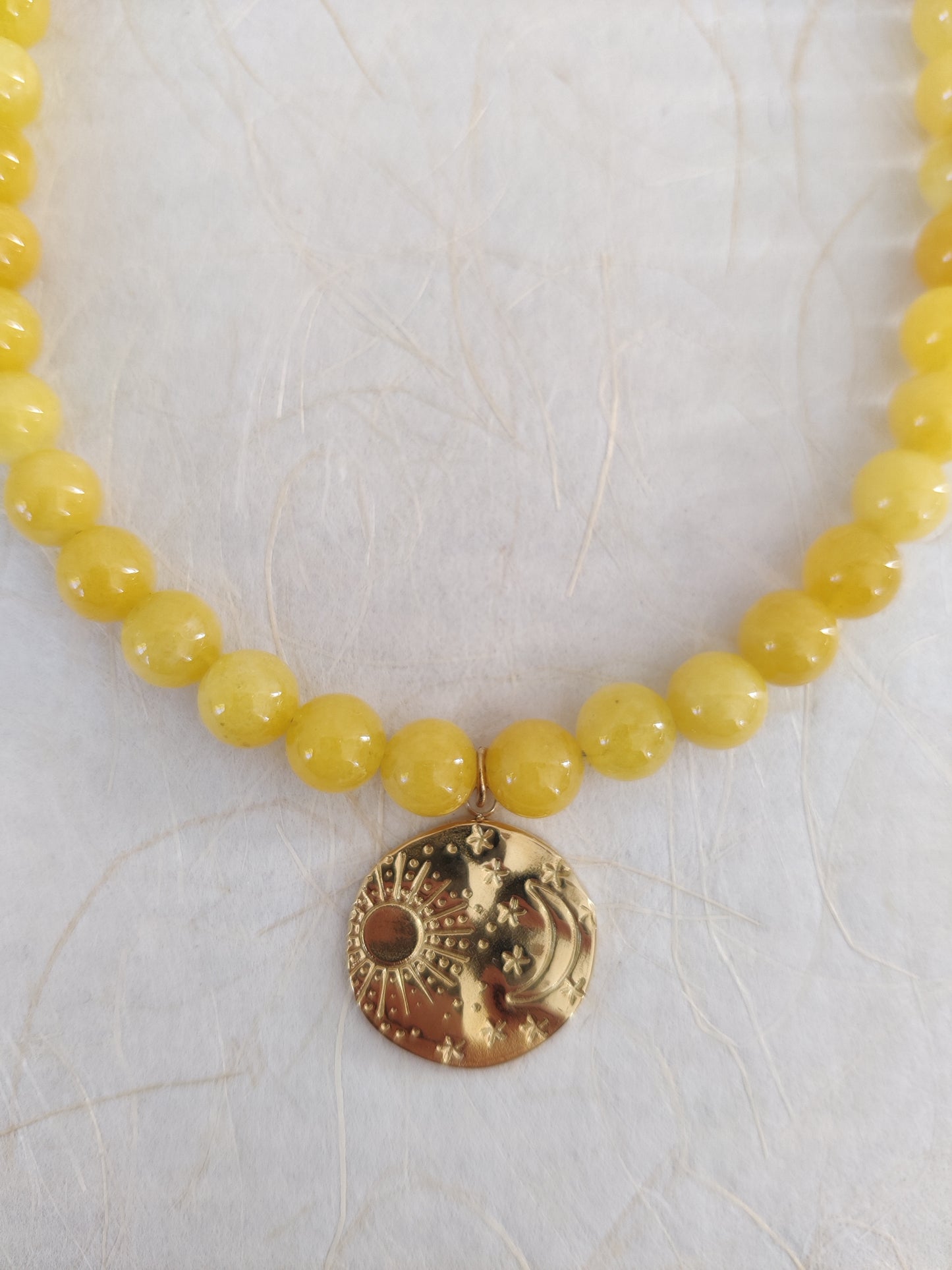 The Lunar Necklace - Yellow Chalcedony