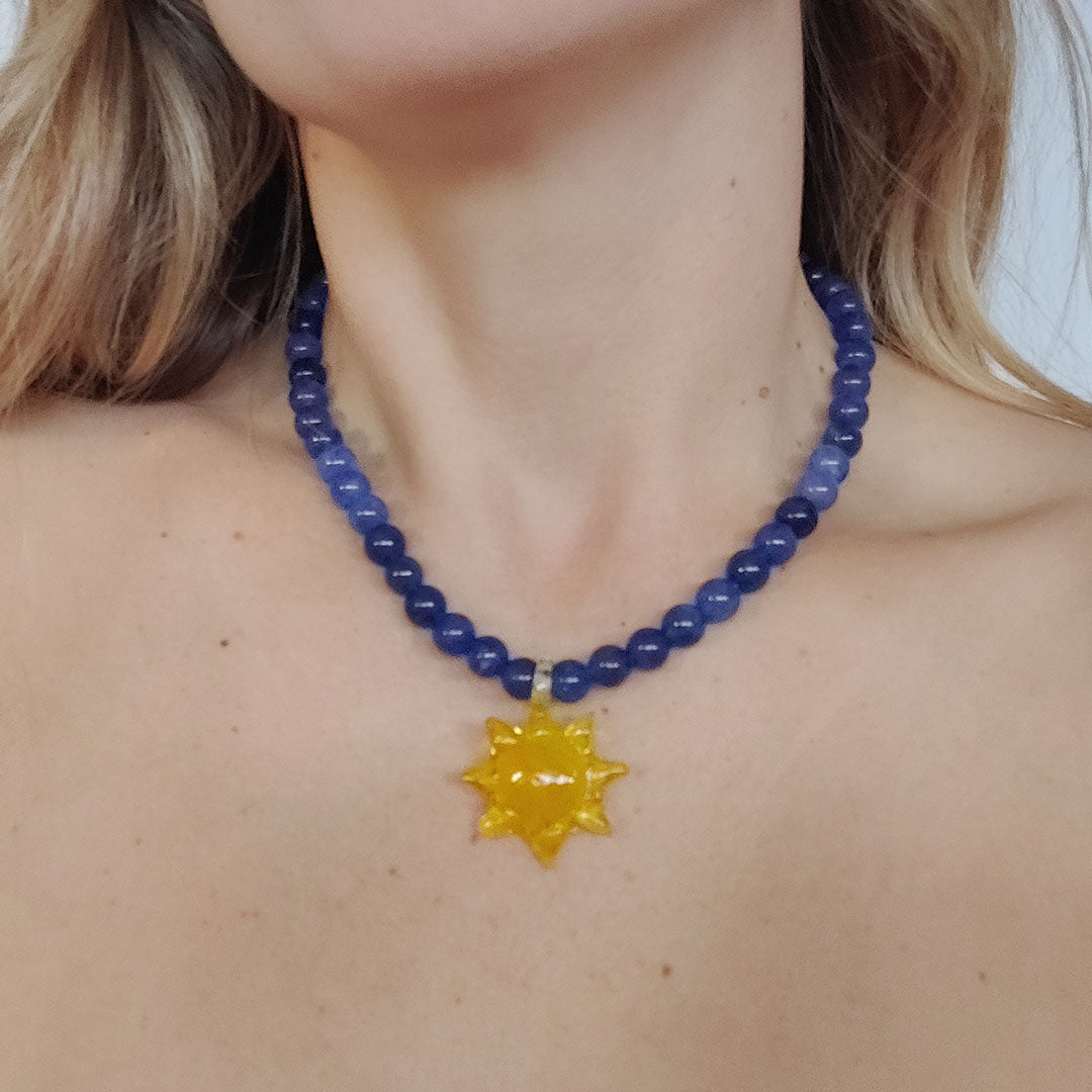 The Raes Necklace - Dark Blue